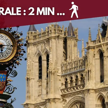 Grand Duplex 120m2 - Vue Cathédrale - 6 pers - Parking Amiens